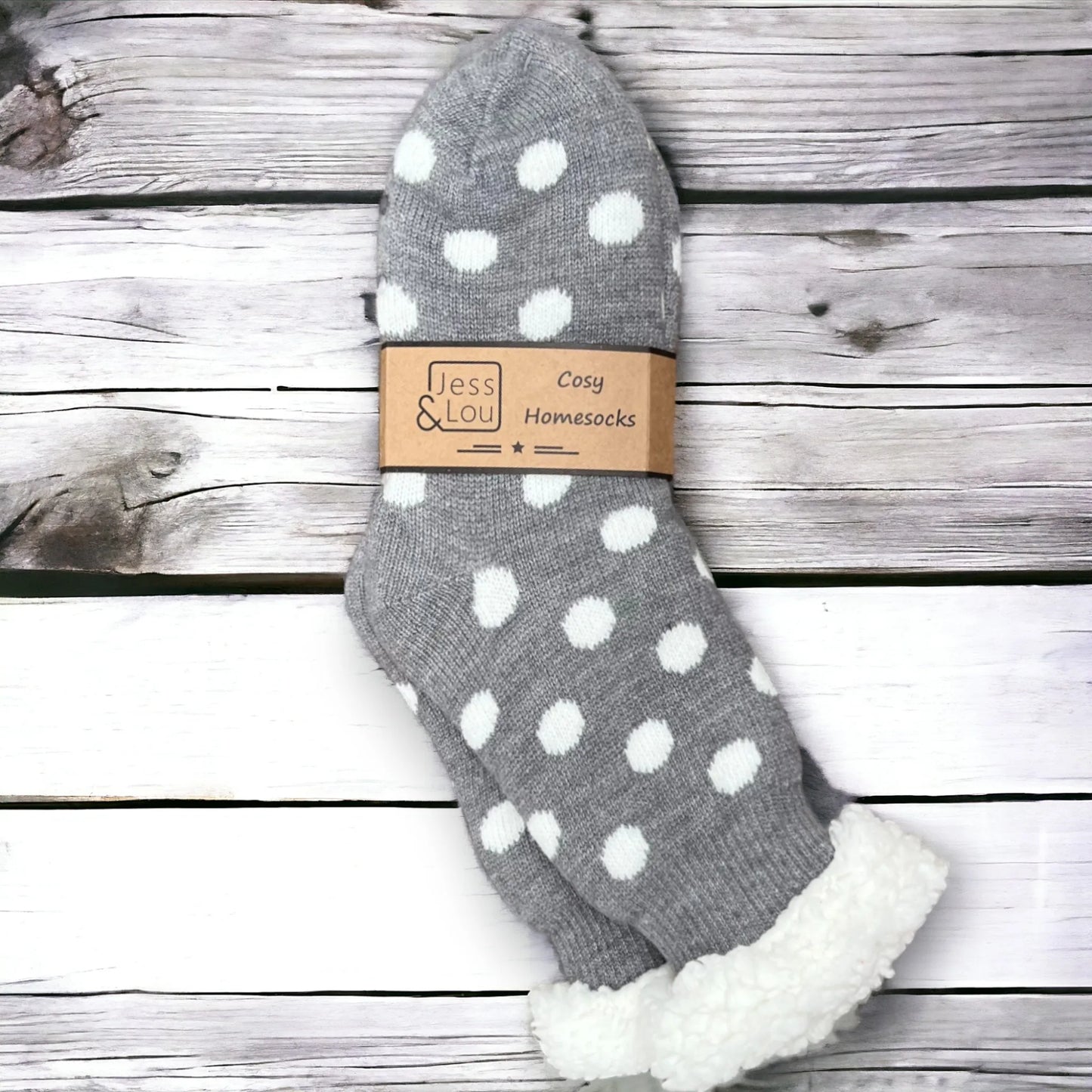 Cosy Spots Slipper Socks - Grey