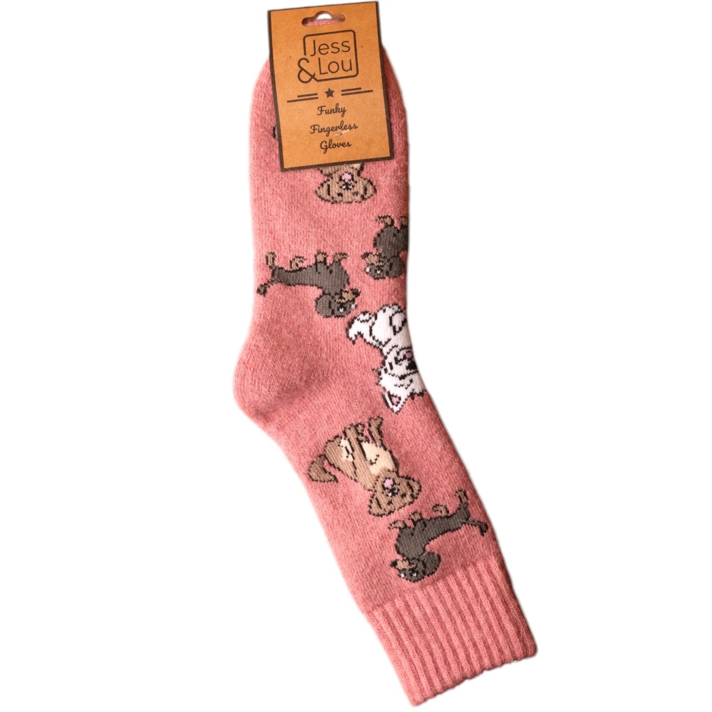 Dogs Cosy Socks - Pink