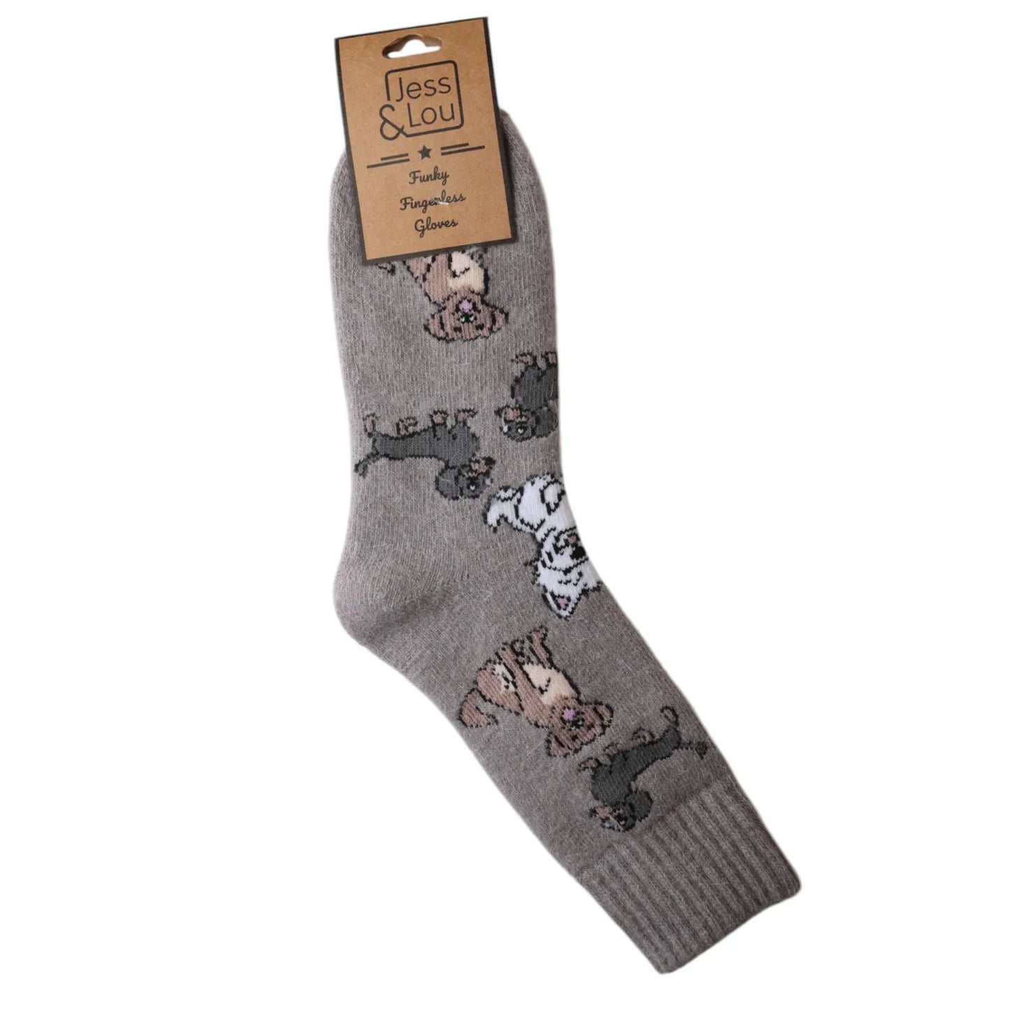 Dogs Cosy Socks - Grey