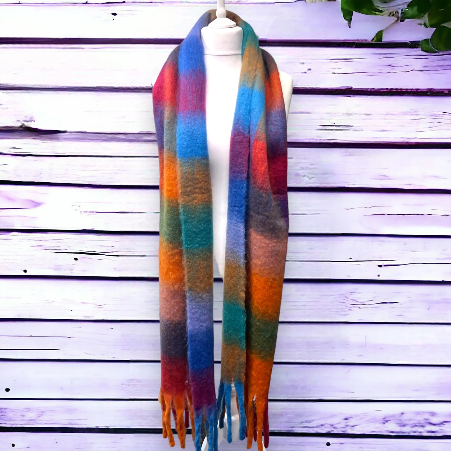 Checked Blanket Scarf