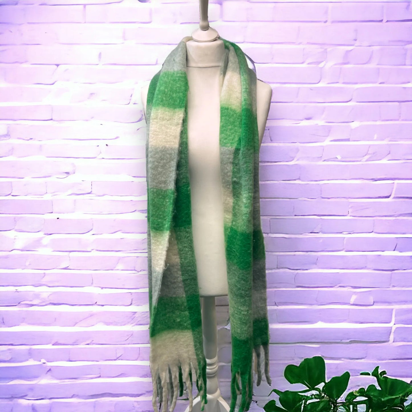 Checked Blanket Scarf