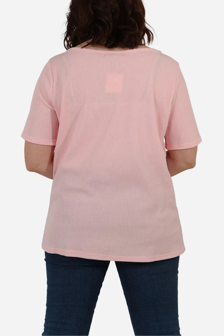 Boat Neck Top - Pink