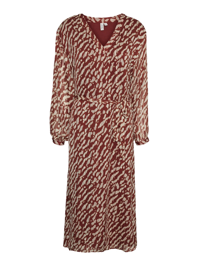 Rie V-Neck Dress - Fired Brick