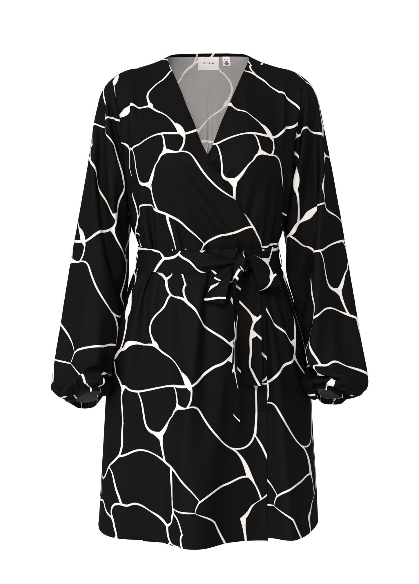 Cilly Wrap Dress - Black Nia