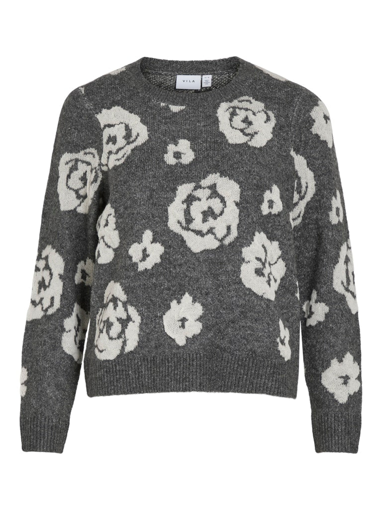 Siya Jacquard Knit - Dark Grey Melange