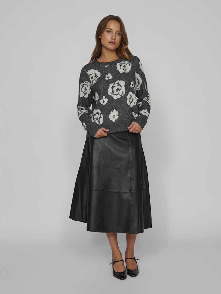 Siya Jacquard Knit - Dark Grey Melange