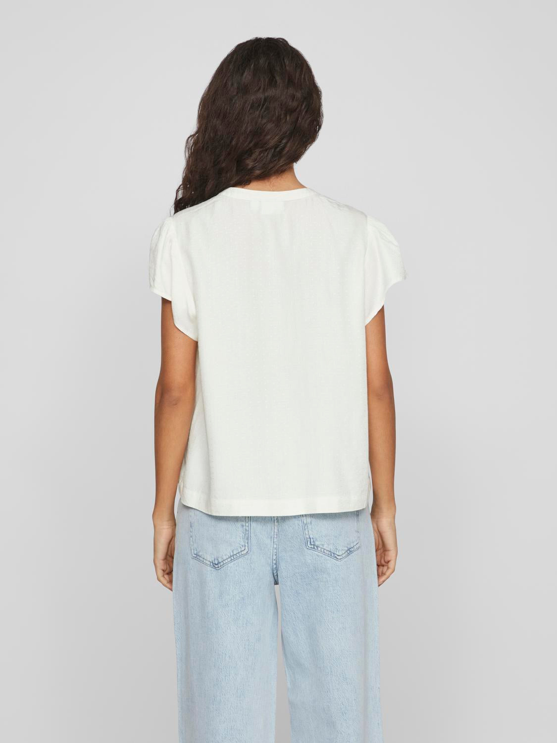 Nensa V-Neck Top - Egret