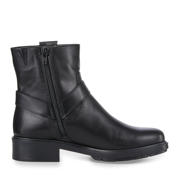 Leather Harness Boot - Black