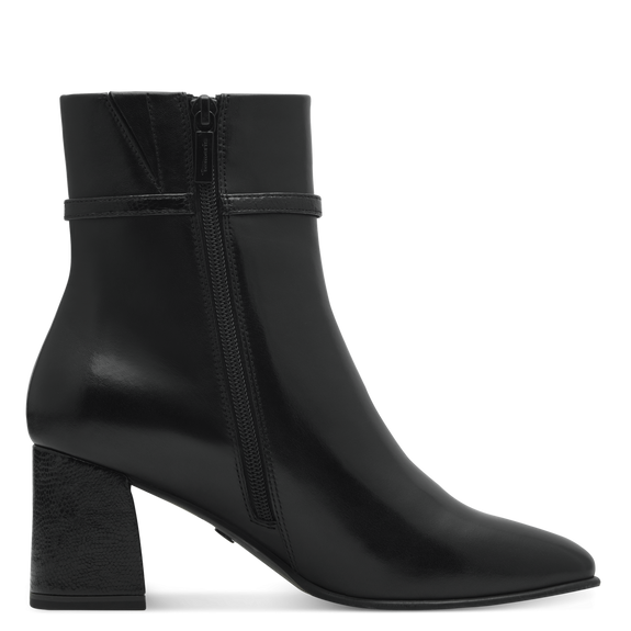 Leather Heeled Boot - Black