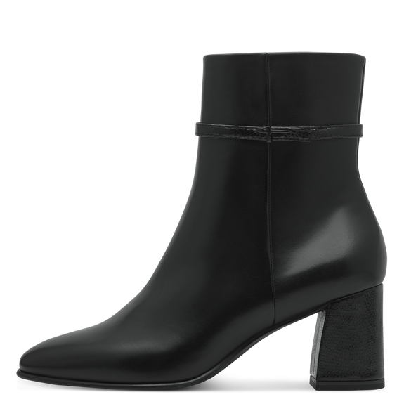 Leather Heeled Boot - Black