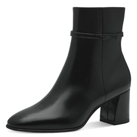 Leather Heeled Boot - Black