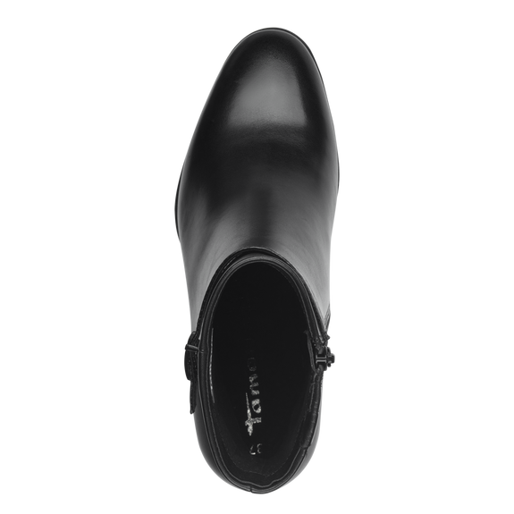 Leather Heeled Boot - Black