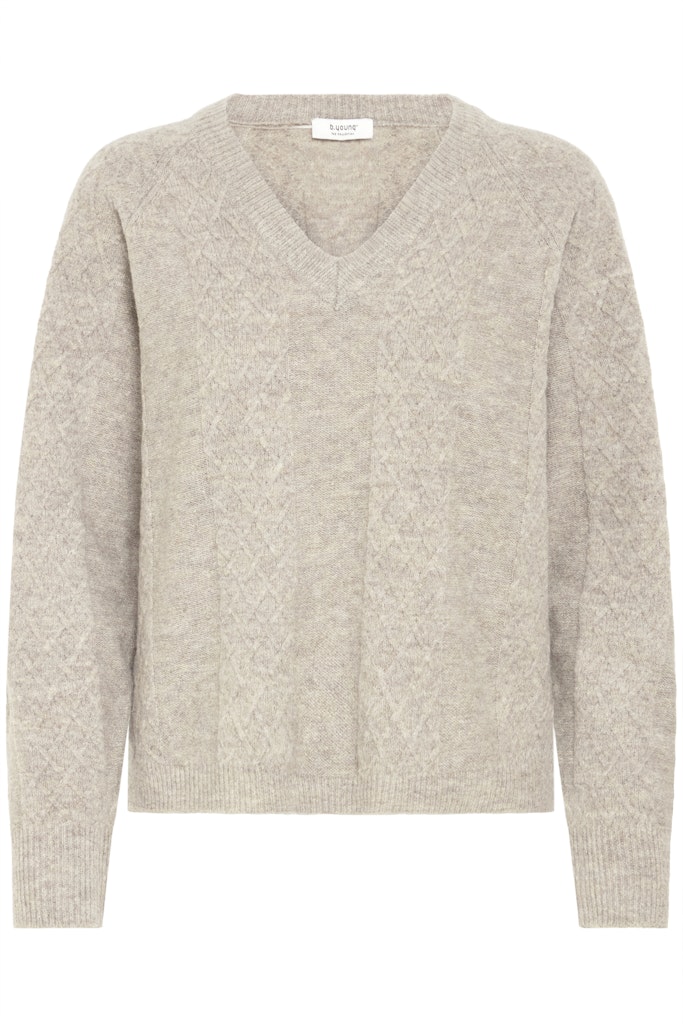 Nikolina V-Neck Jumper - String Melange