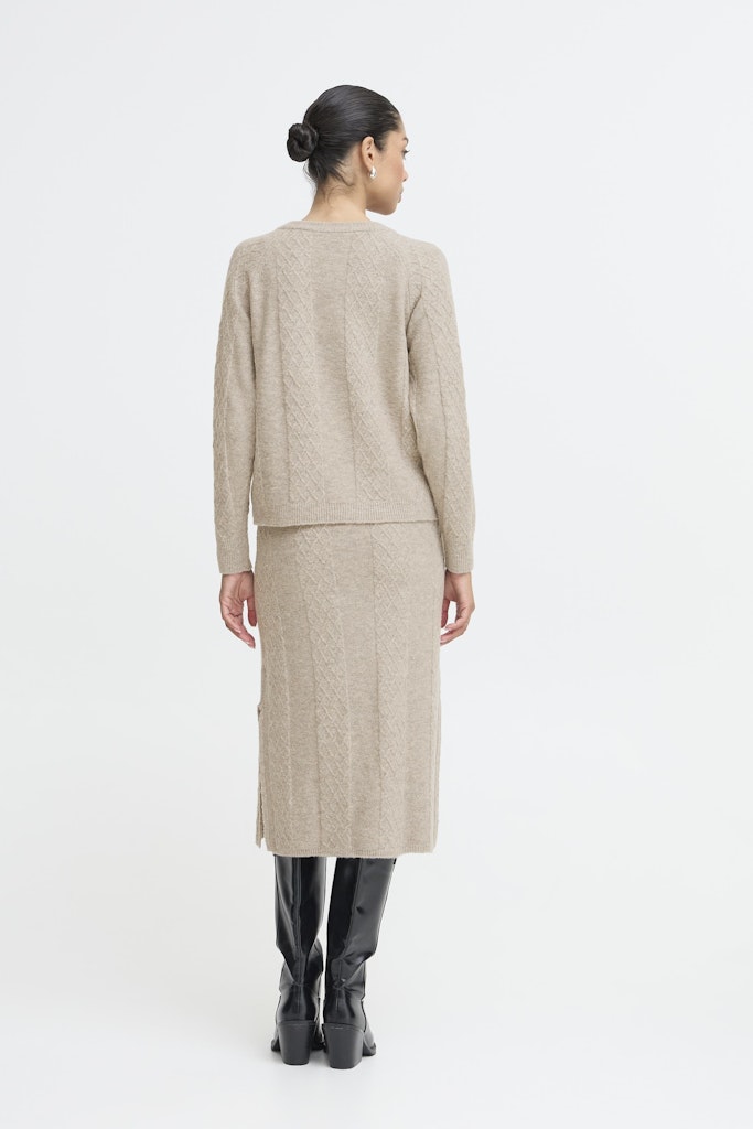 Nikolina V-Neck Jumper - String Melange