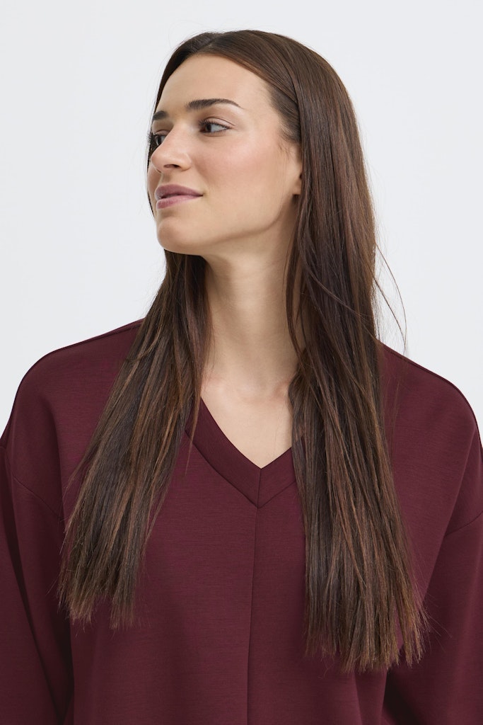 Pusti V-Neck Cropped Blouse - Port Royale