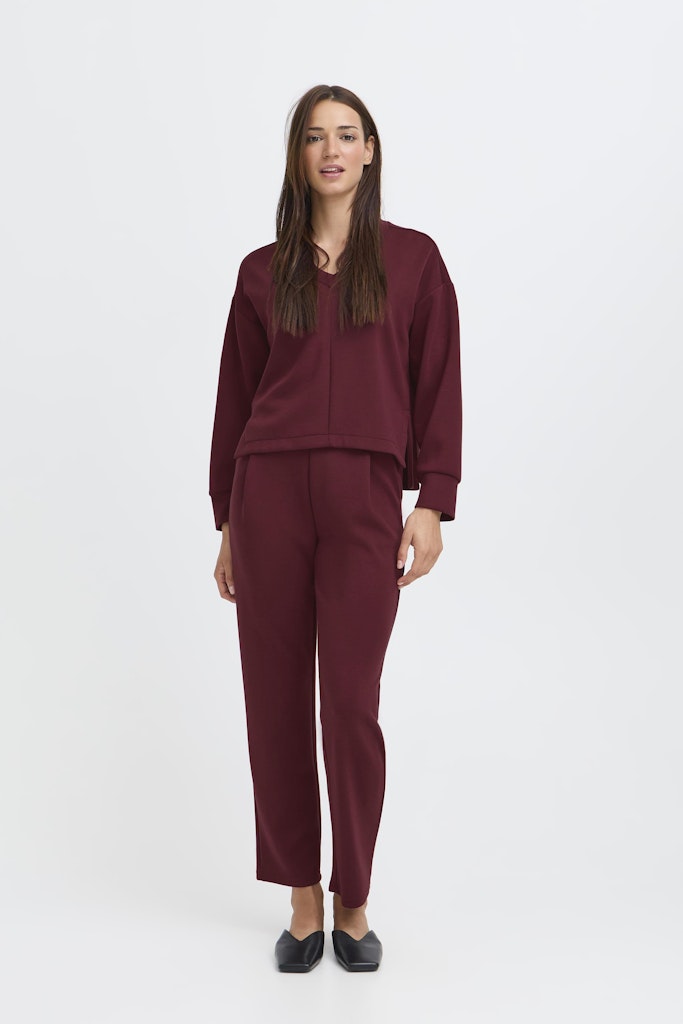 Pusti V-Neck Cropped Blouse - Port Royale