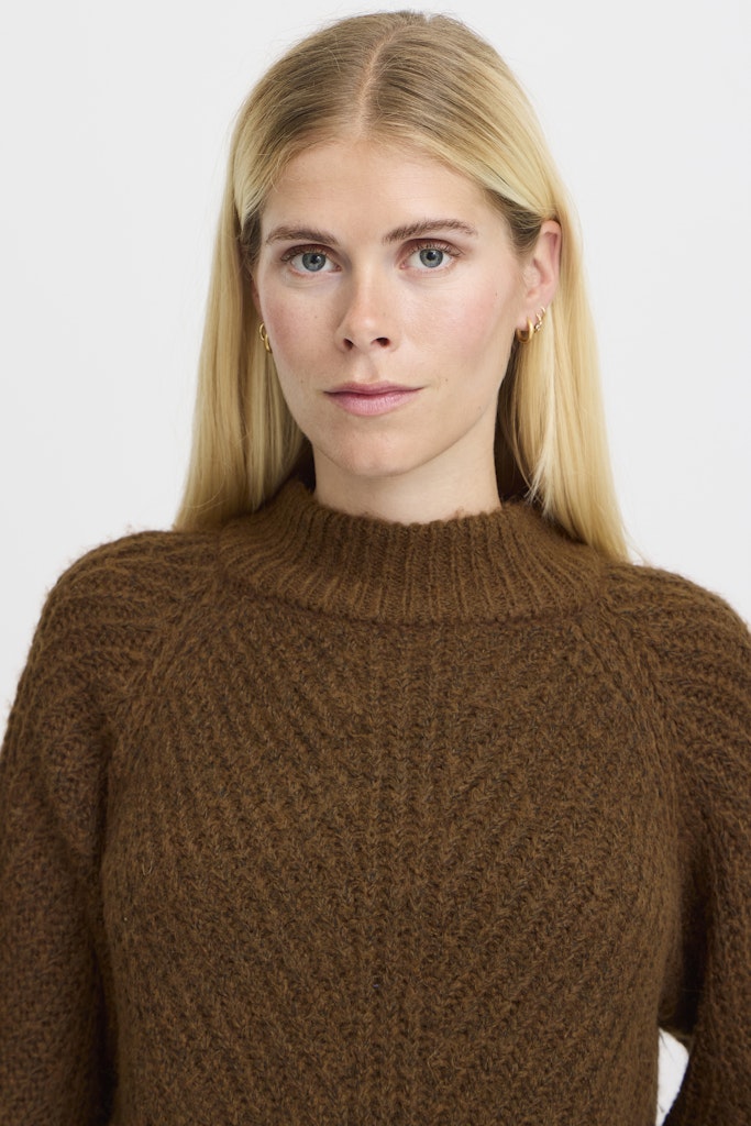 Oksana Turtleneck Jumper - Bison Melange