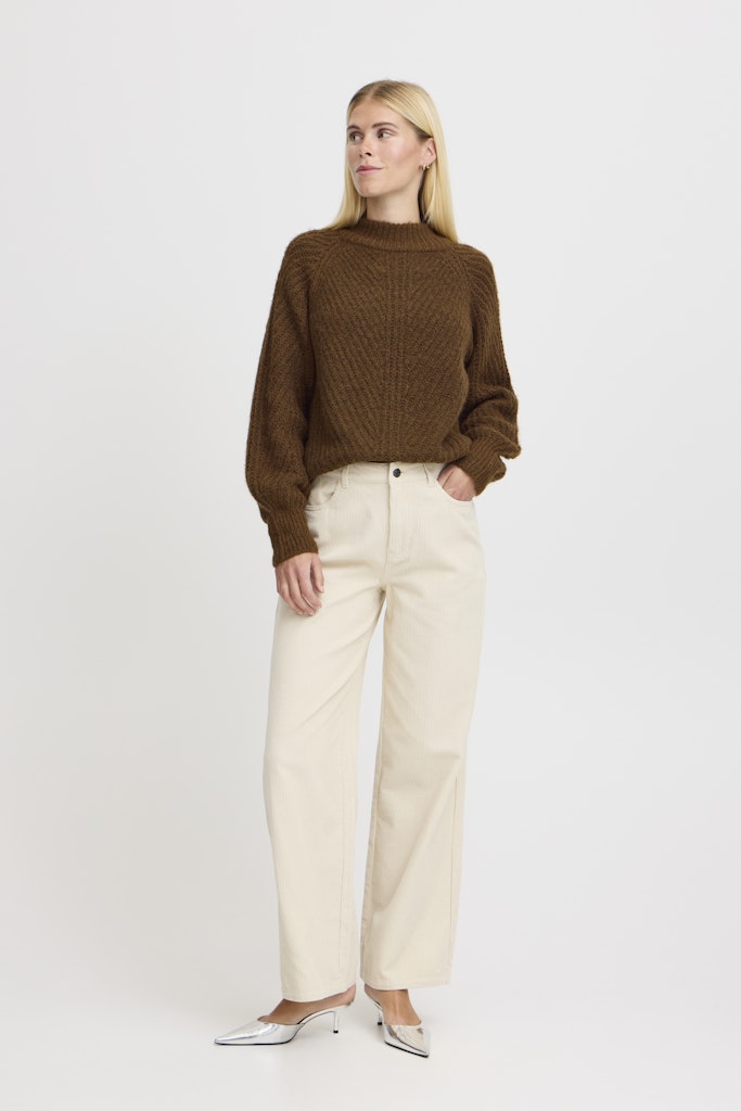 Oksana Turtleneck Jumper - Bison Melange