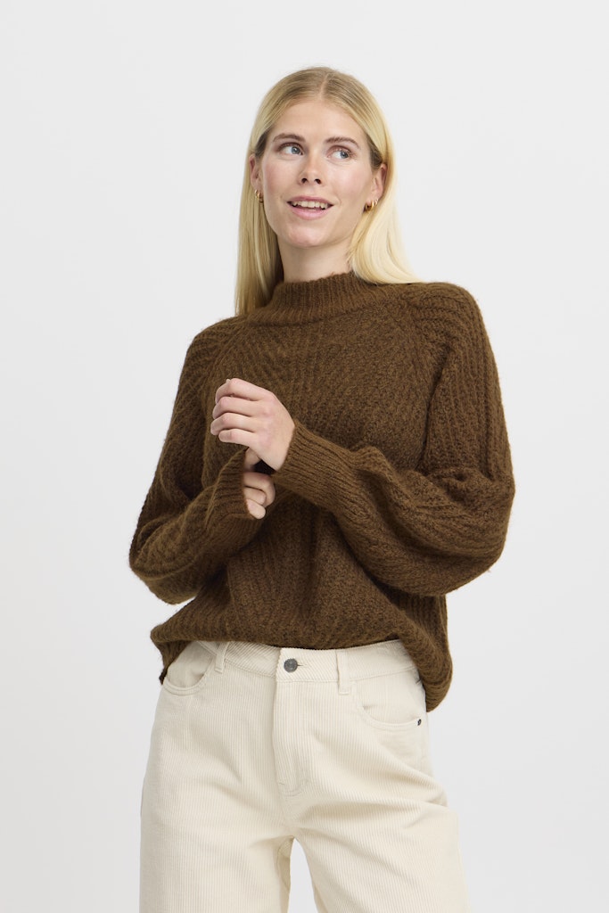Oksana Turtleneck Jumper - Bison Melange