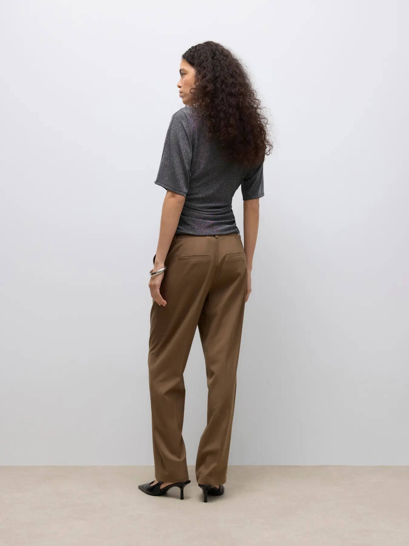 Ursula Boatneck Top - Black silver Lurex