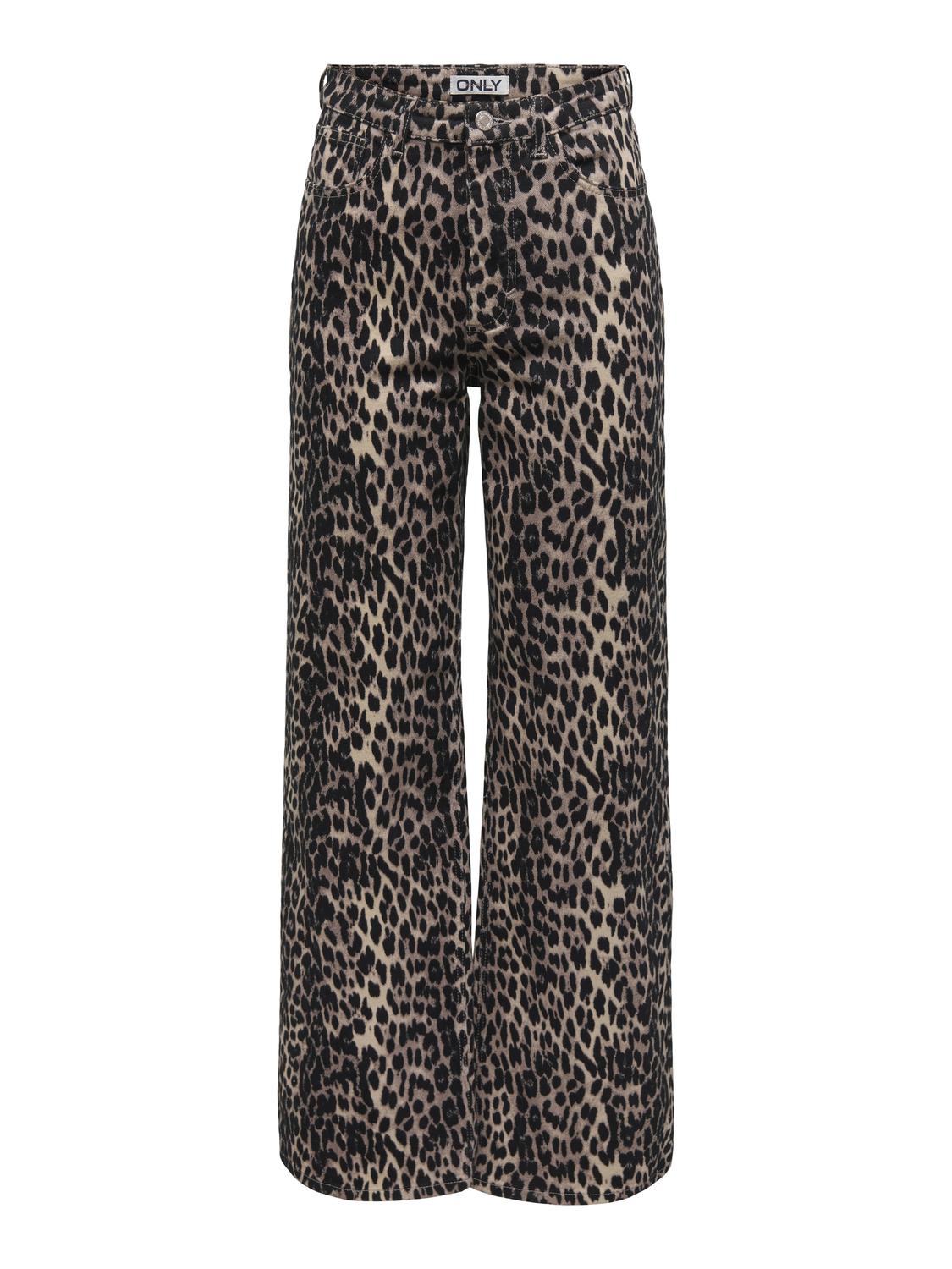 Juicy Wide Leg Jeans - Black Leo