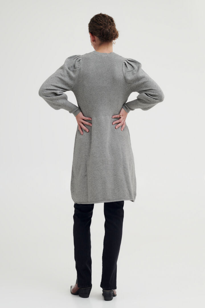 Nonina Rib Dress - Mid Grey Melange