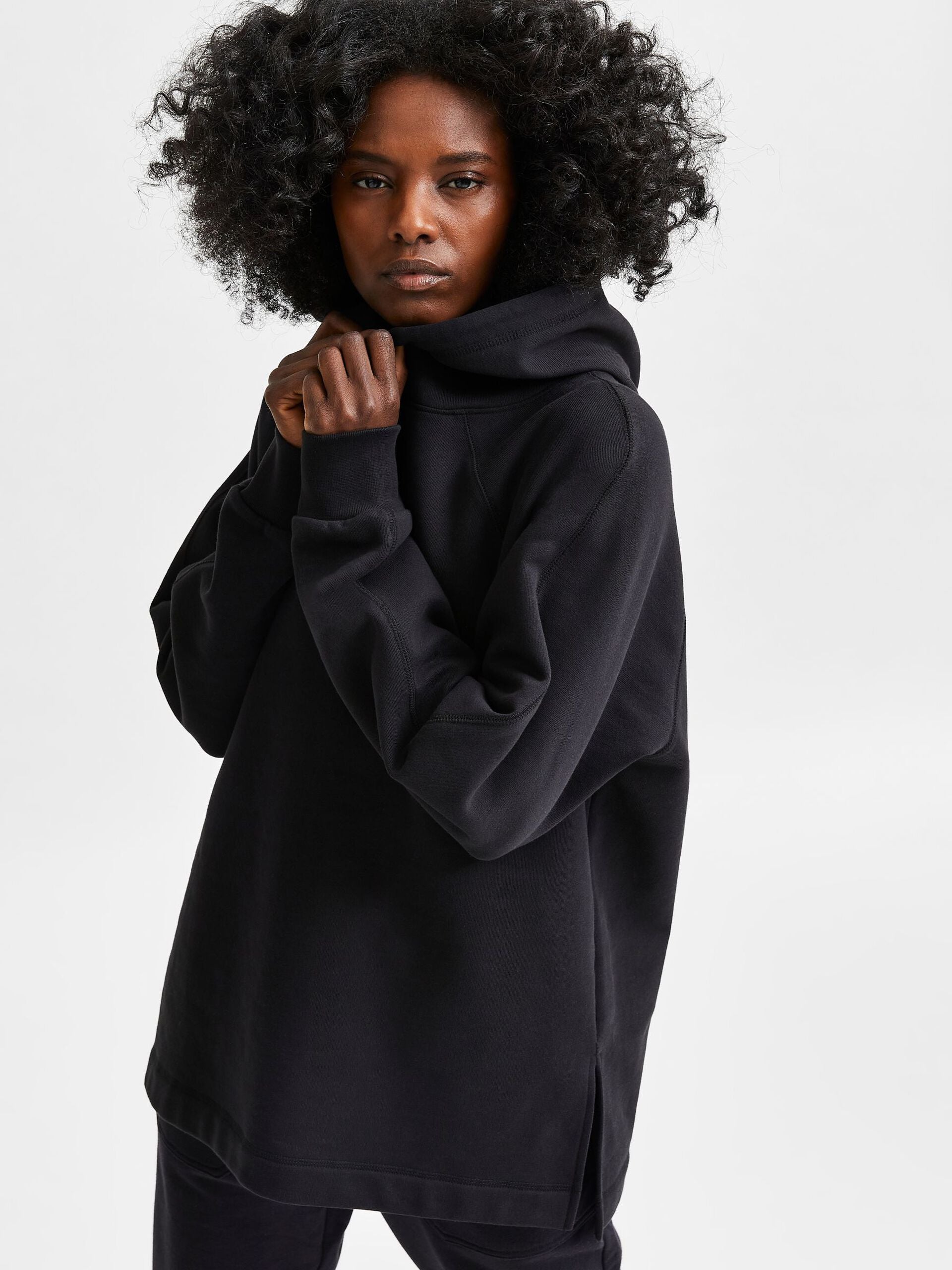 Stasie Organic Cotton Hoodie Black Planet