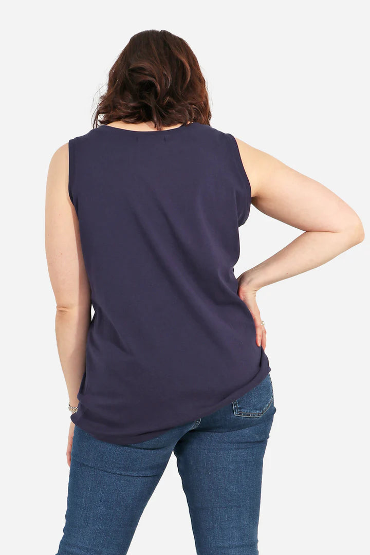 Round Neck Vest Top - Navy