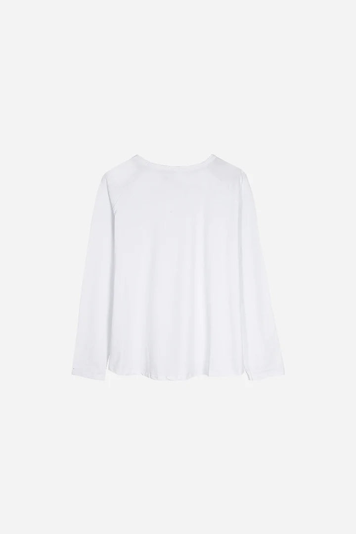 Plain Long Sleeve Top - White