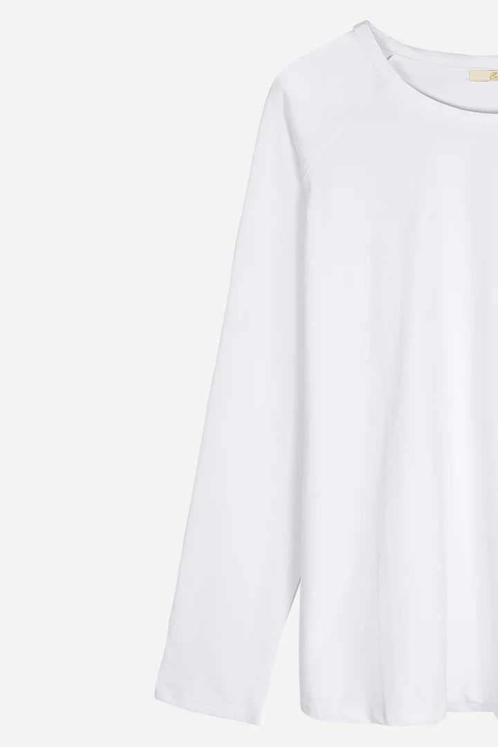 Plain Long Sleeve Top - White