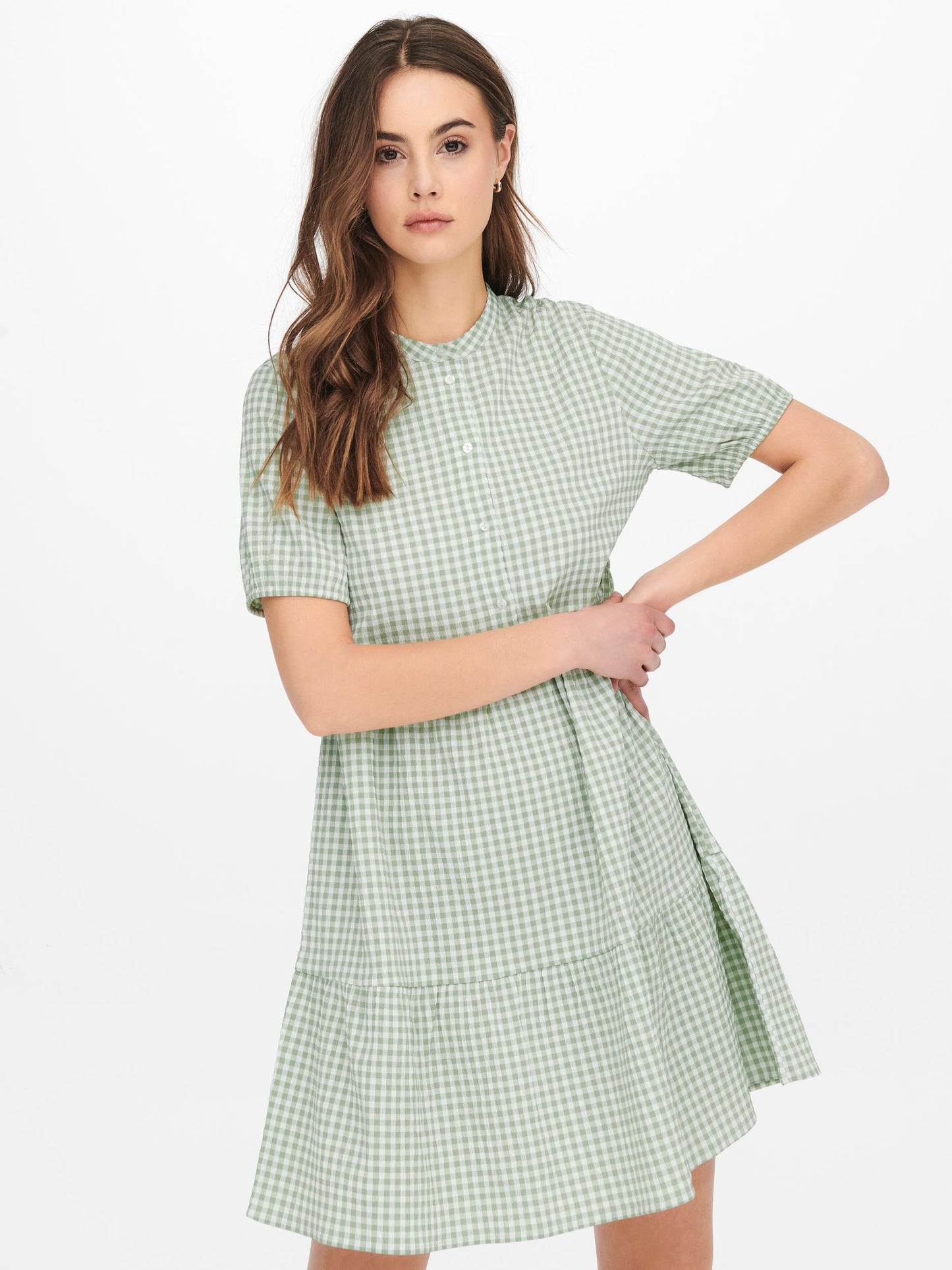 Gaby Short Sleeve Midi Dress - Birds Egg Green