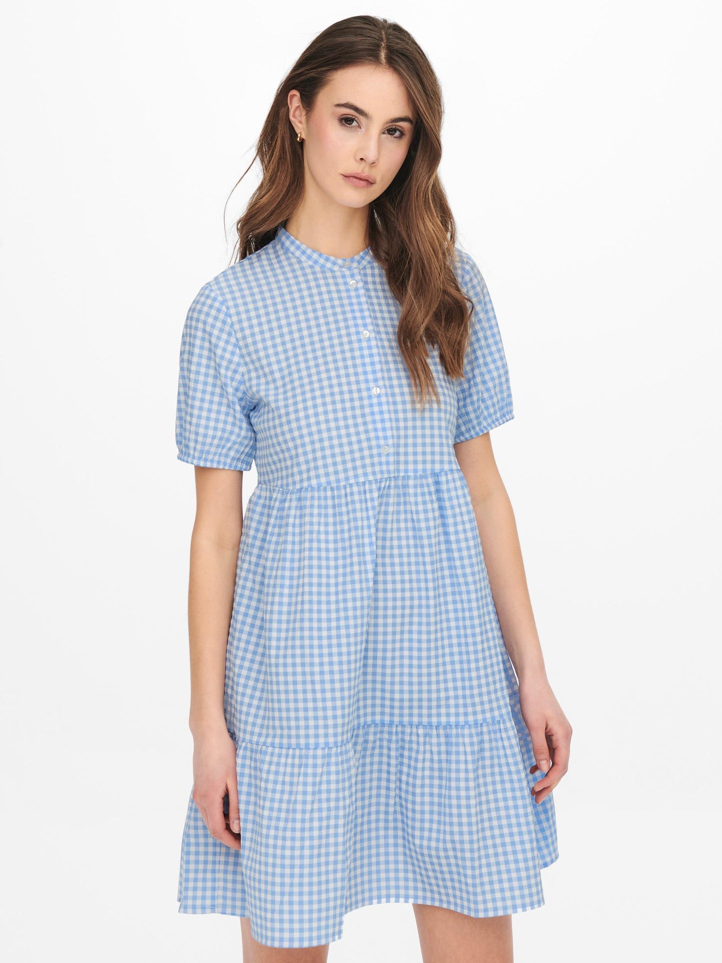 Gaby Short Sleeve Midi Dress - Little Boy Blue
