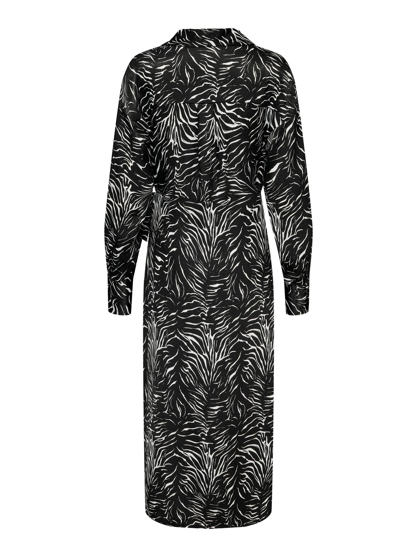 Mille Long-Sleeved Midi Dress - Black Zebra