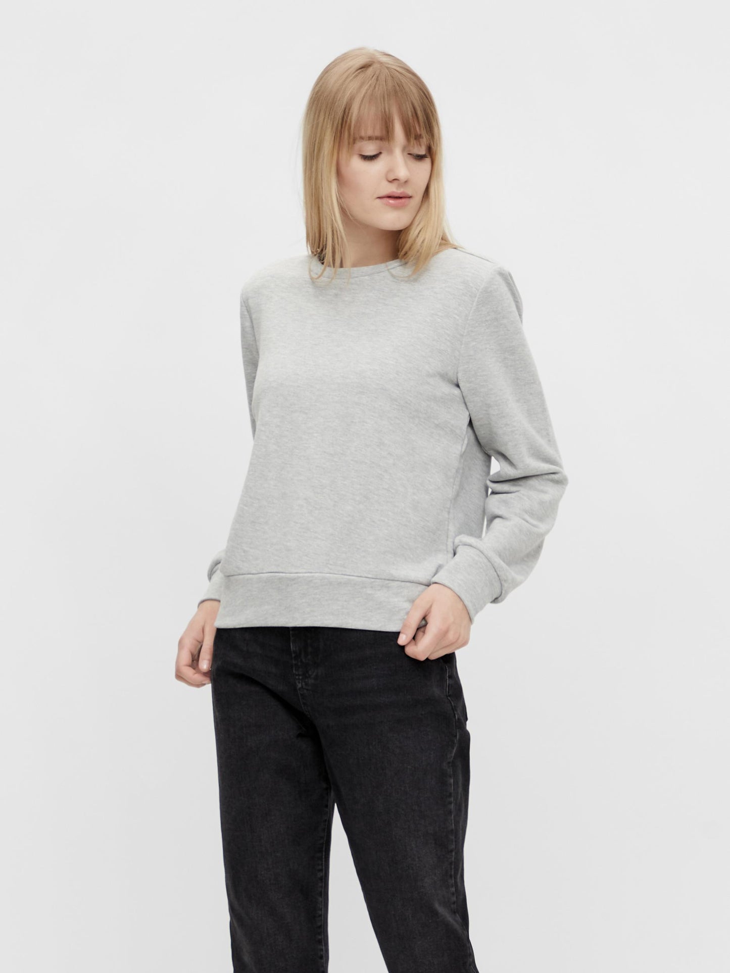 Pieces Sweatshirt - Light Grey Melange