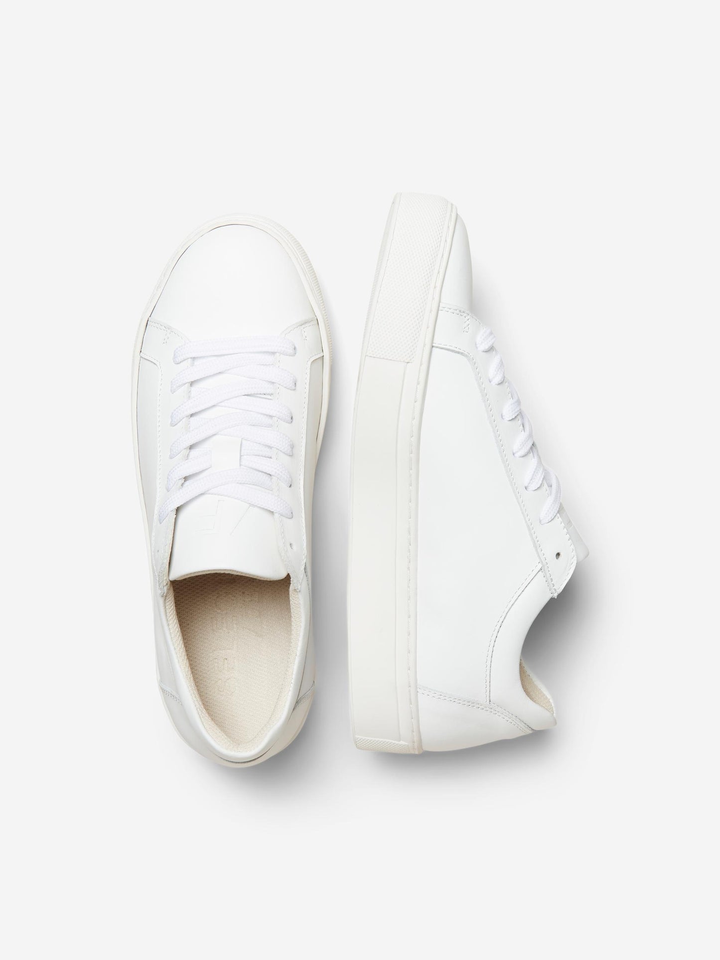 Emma Leather Trainers - White