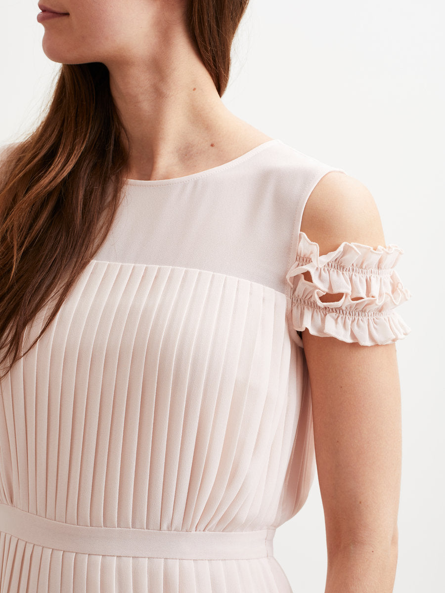 Vila Pleated Dress - Peach Blush