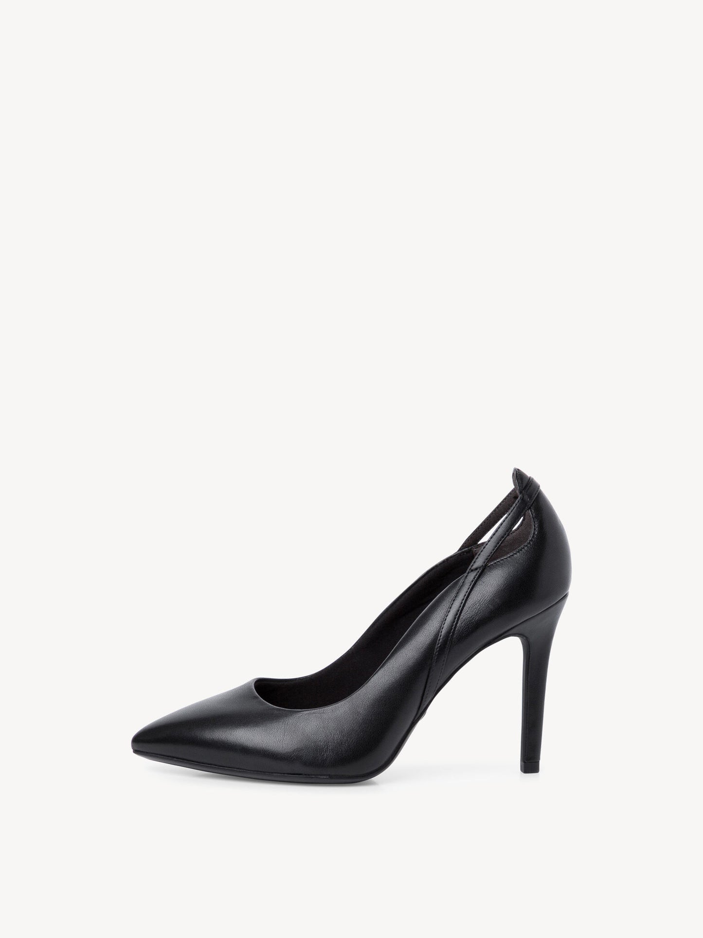 Stiletto Heel Leather Pump - Black