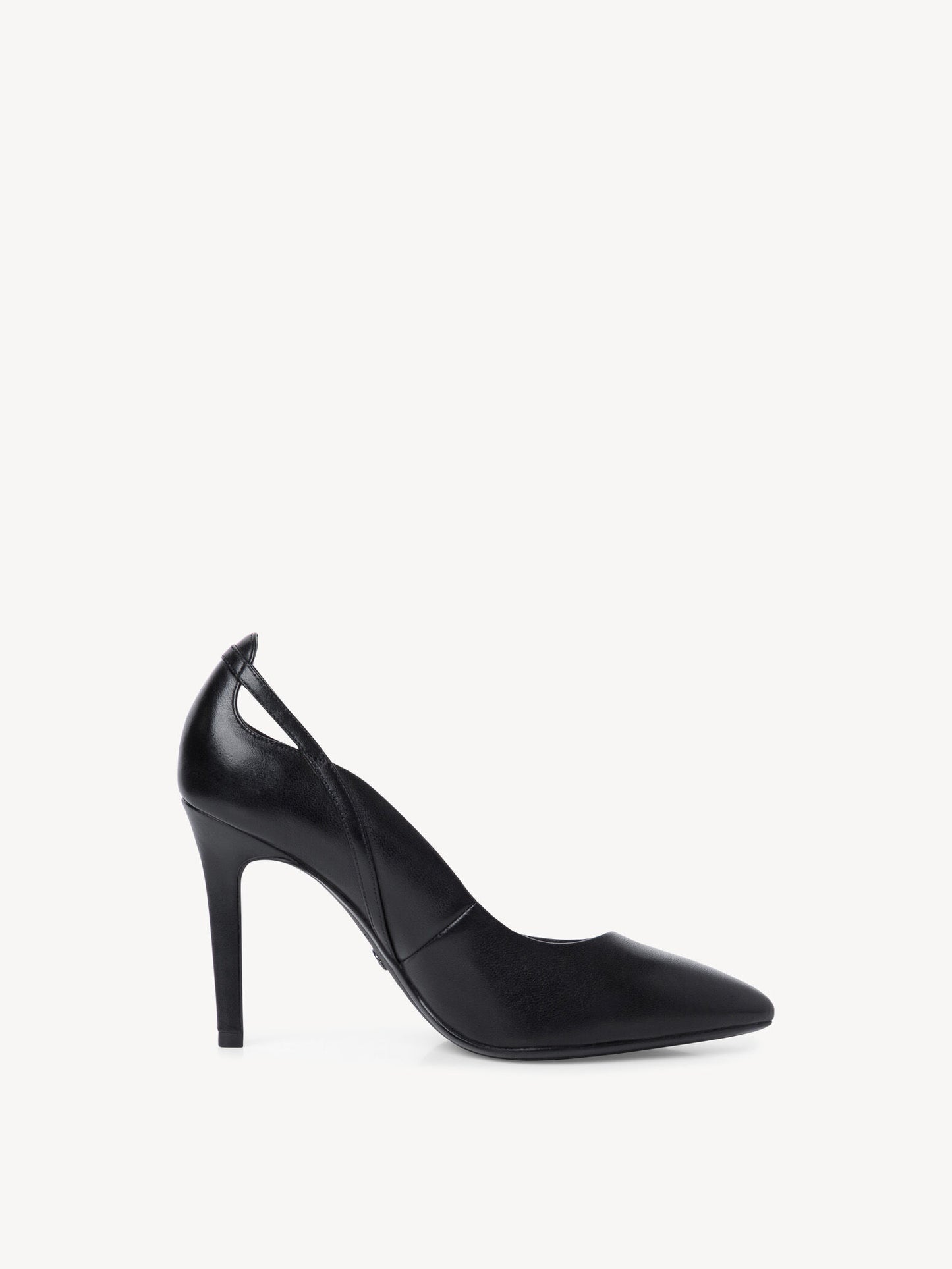 Stiletto Heel Leather Pump - Black