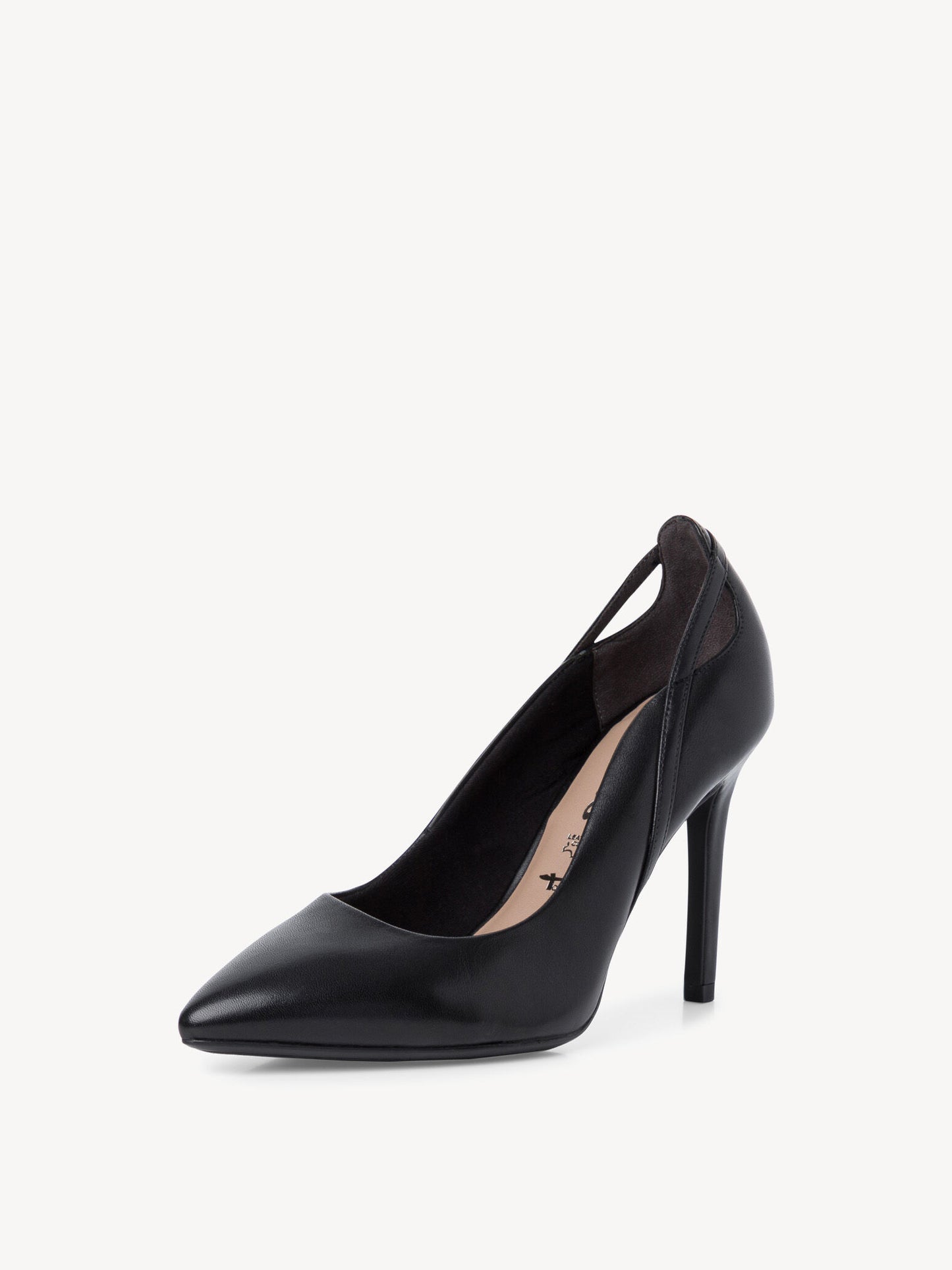 Stiletto Heel Leather Pump - Black