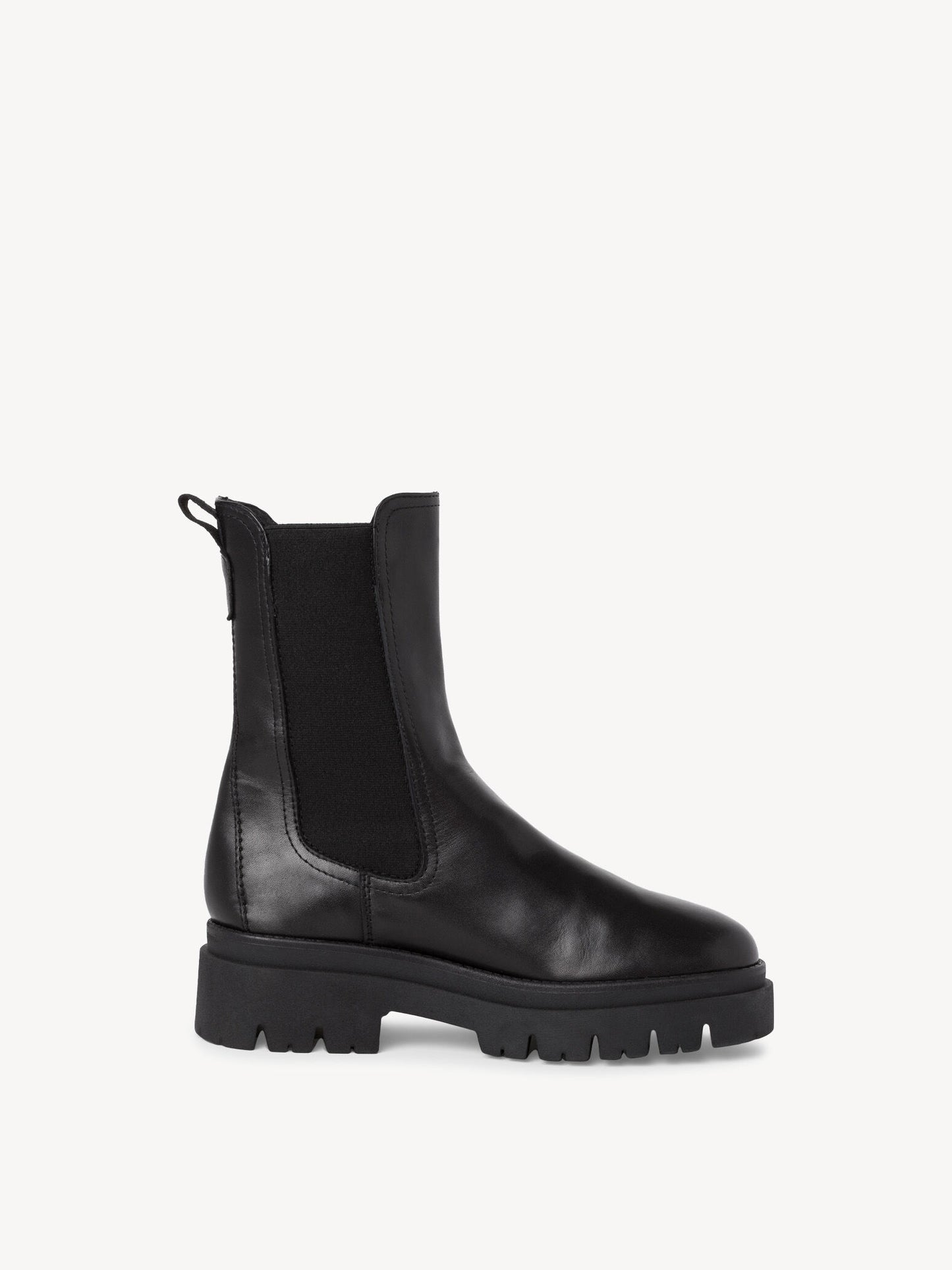 Leather Chunky Ankle Boots - Black