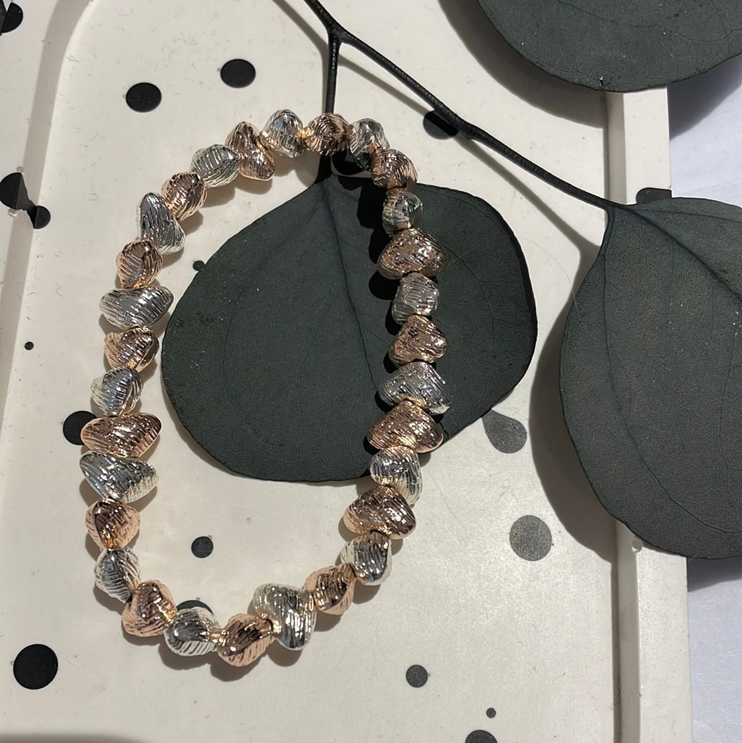 Small Heart Bracelet - Rose Gold Silver