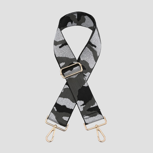 Camo Bag Strap - Metallic Black/Grey/Silver