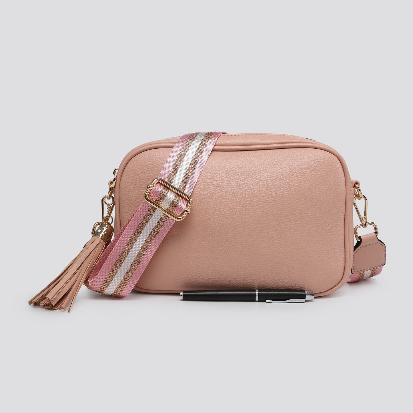 Camera Bag with Metallic Strap - Pink