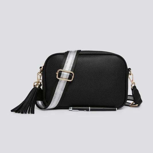 Camera Bag with Metallic Strap - Black