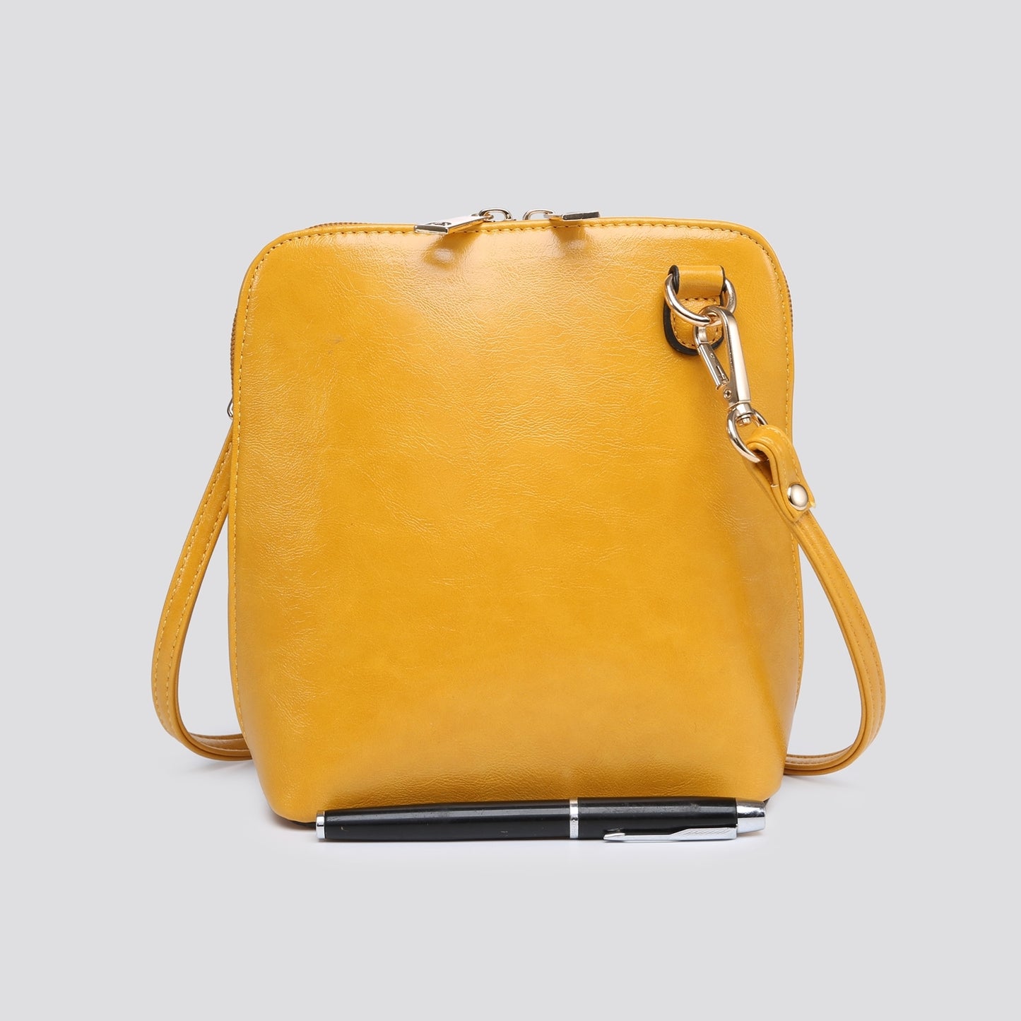 PU Square Cross Body Bag - Yellow