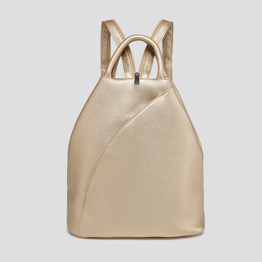 Faux Leather Backpack - Gold