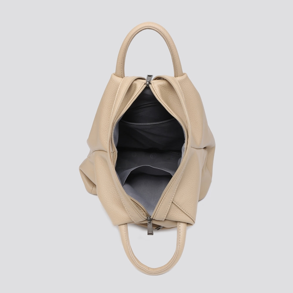 Faux Leather Backpack - Navy