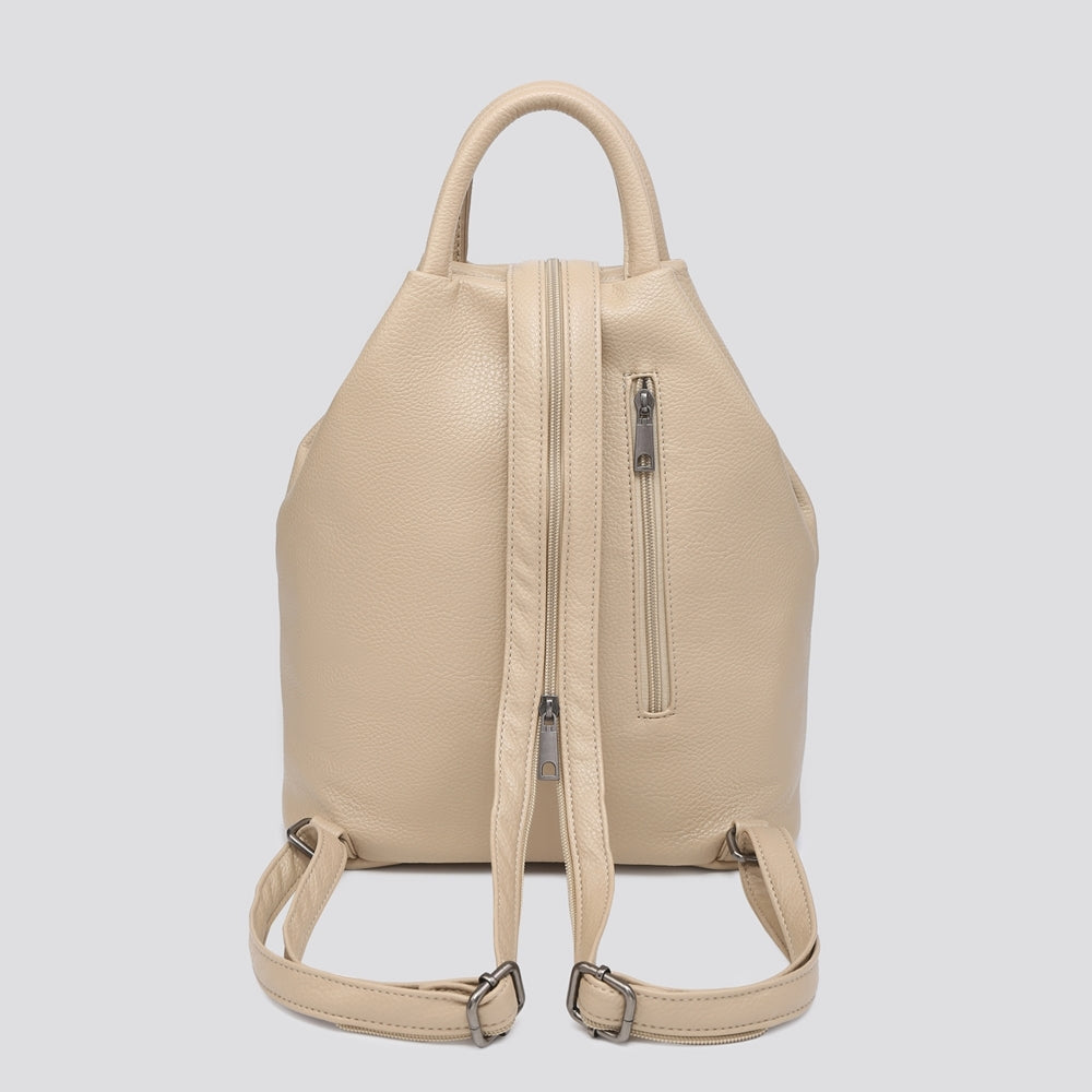 Faux Leather Backpack - Navy