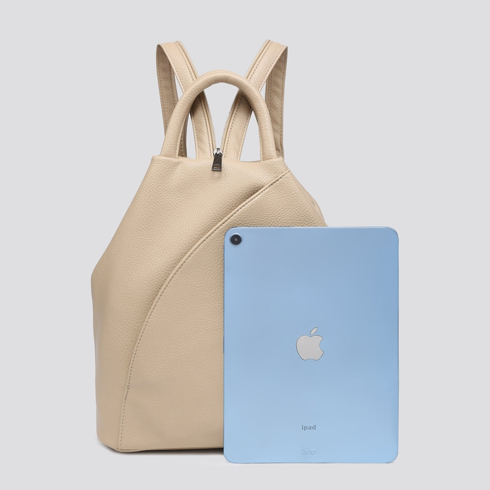 Faux Leather Backpack - Navy