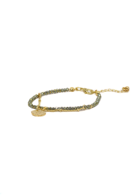 Antipe Coin Beaded Bracelet - Green